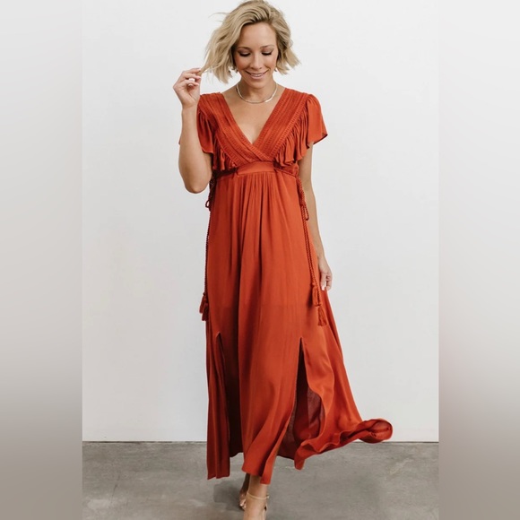 Baltic Born Jennifer Deep V Maxi Dress NWT size M - Picture 3 of 6